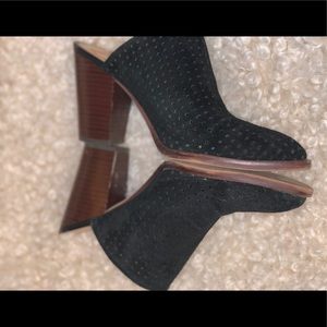 Sam Edelman black suede heeled mules